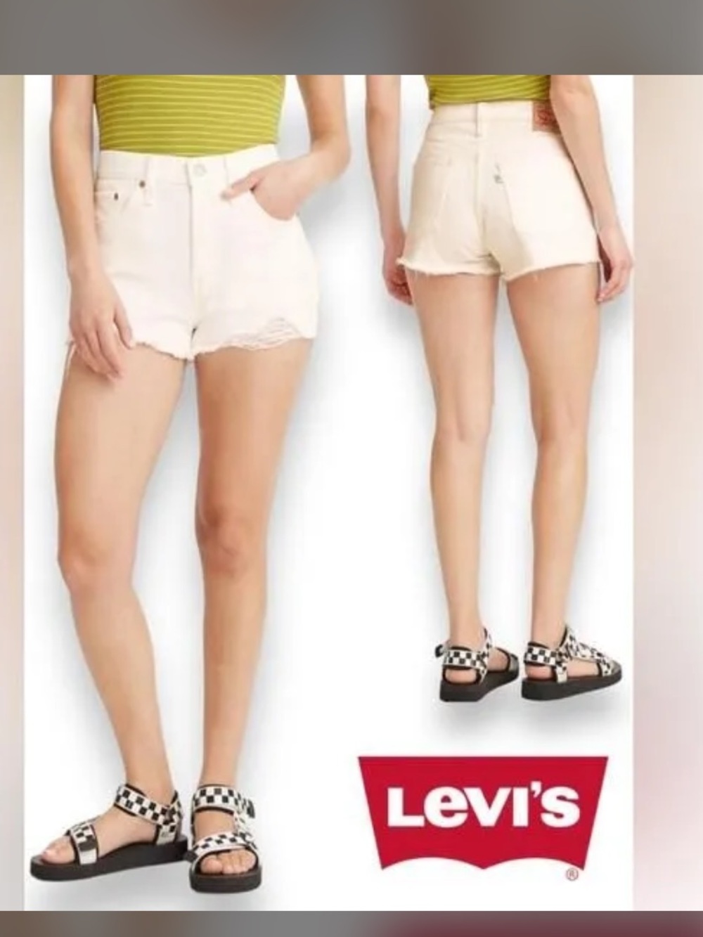 Levi’s white 501 shorts